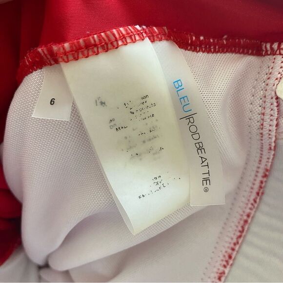 Bleu Rod Beattie Swimsuit One Piece Red Tie Front 6 - Picture 10 of 11